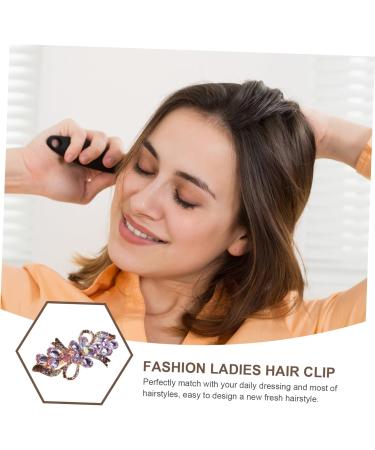 Ipetboom Rhinestone Hair Clip Hair Clips for Women Temperament Hair Clip Bow Hair Clips Wedding Hair Accessories Mini Claw Clips for Hair Bride Hair Clips Top Clip Miss Spring Metal Purple - Buy Online on GoSupps.com