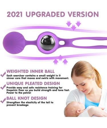 Kegel Balls for Tightening - Doctor Recommended Bladder Control & Pelvic Floor Strengthening | 3 Weights for Labor Prep & Recovery | Violet Ben Wa Balls - Buy Online on GoSupps.com