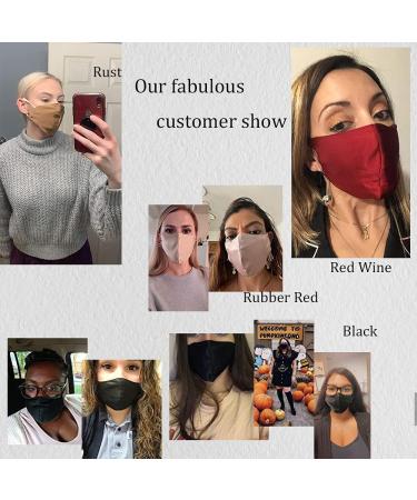 100% Mulberry Silk Face Masks 4-Pack for Sensitive Women - Black, Dusty Rose, Pink - Buy Online on GoSupps.com