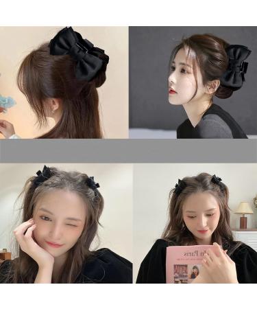 3 Pack Hair Claw Jaw Clips Set - Satin Bow and Grosgrain Ribbon Hair Accessories - Buy Online on GoSupps.com
