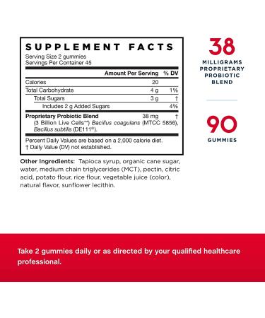 Jarrow Formulas Probiotic Duo Raspberry - 3 Billion CFU - 90 Gummies for Digestive Health - Buy Online on GoSupps.com