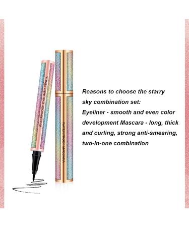 Eyeliner and Mascara Set 4D Anti-Clump Liquid Ink Primer - Thicker Voluminous Lashes - for women and girls perfect for dates and holidays cosmetics - Buy Online on GoSupps.com