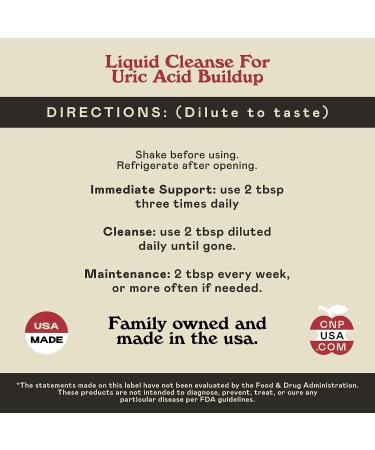 Natural Uric Acid Cleanse & Kidney Health Liquid Supplement - 12oz with Apple Cider Vinegar, Tart Cherry, Beet Root - Supports Blood Circulation & Overall Wellness - Buy Online on GoSupps.com