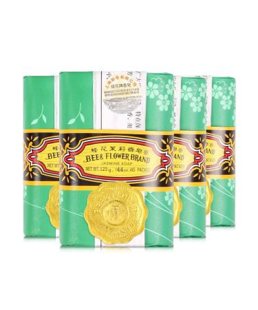 Bee & Flower Soap Bar Jasmine Soap Moisturizing Bath Bar Soap Nourishes Your Skin 4.4 oz(Pack of 4) Jasmine 4.4 Ounce (Pack of 4) - Buy Online on GoSupps.com