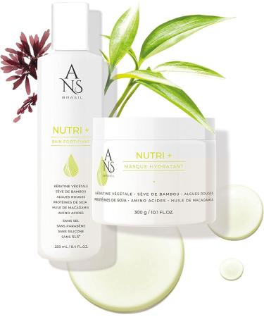 ANS Brasil Bain NUTRI + Fortifying shampoo with vegetable keratin for dehydrated hair Shiny hair 250ml - Buy Online on GoSupps.com