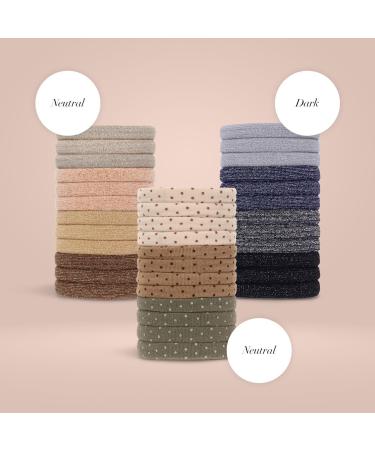 Kitsch Recycled Nylon Polka Dot Medium Hair Ties - Pack of 12 | No Damage Hair Elastics | Black Hair Bands for Thick & Thin Hair | Ponytail Holders | Hair Accessories for Girls - Buy Online on GoSupps.com