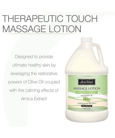 Bon Vital' Therapeutic Touch Massage Lotion with Olive Oil | Repair Dry Skin & Soothe Sore Muscles | Skin Therapy for Smooth, Soft Skin | 1 Gal Bottle - Buy Online on GoSupps.com