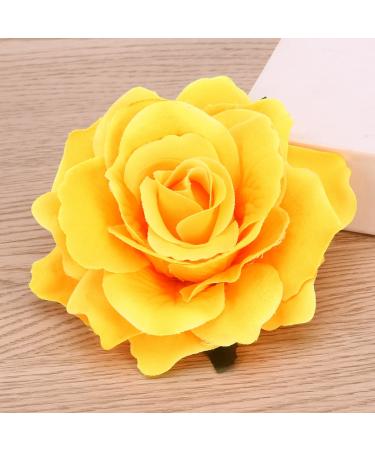Lurrose 2 in 1 Large Yellow Rose Hairpin & Brooch - Stylish Flower Hair Clips for Women - Perfect for Parties - International Shipping Available - Buy Online on GoSupps.com