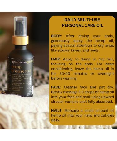 Essentia Hemp Botanical Oil for Skin Hair & Nails | Cold-Pressed Vegan Non-GMO | 100% Natural Vitamin E | 2 Fl Oz Pack - Buy Online on GoSupps.com