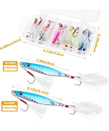Fishing Jigs & Spoons Lures - Metal Blade Bait Spinner for Walleye, Bass, Trout - 10pcs Set (0.25oz & 0.35oz) - Freshwater & Saltwater Fishing - Buy Online on GoSupps.com