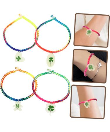 VALICLUD Green Bracelet 4pcs Bracelet Miss Resin Four Leaf Friendship Wrist Chain - Buy Online on GoSupps.com
