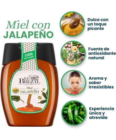 El Brezal - Miel pic et Truff e Chili Jalapeno et Miel de Truffe Natural Honey 100% Espagnol Saveurs Intenses pour Viande Salade Pizza Dessert Sauces e D lices Gourmands (3 x 350 gr) - Buy Online on GoSupps.com