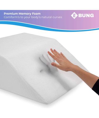 Memory Foam Leg Elevation Pillow with Washable Cover - Relief for Leg Swelling, Sciatica, Back Pain & Pregnancy - Elevated Pillows for Improved Blood Circulation - Buy Online on GoSupps.com