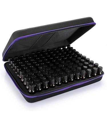 Hipiwe 120 Bottle EVA Essential Oil Storage Case - X-Large Black+Purple | Hard Shell Organizer for 5ml, 10ml, 15ml Oils - Travel Bag with Foam Insert - Buy Online on GoSupps.com