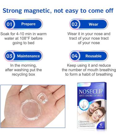 Effective Anti Snoring Devices - 6 Reusable Soft Silicone Nose Clips for Men & Women | Improve Breathing & Reduce Snoring - International Shipping Available - Buy Online on GoSupps.com