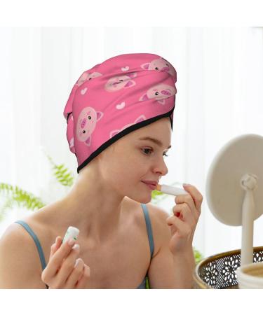 Hair Towel Wrap - Quick-Dry Cartoon Pigs & Hearts Towel Turban | Best Hair Drying Towel for Effortless Styling - Buy Online on GoSupps.com