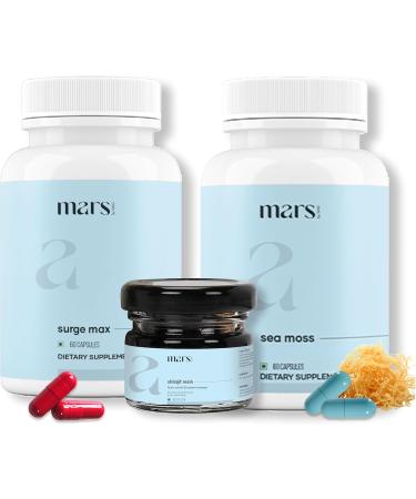 Mars by GHC Performance Plus Combo | Surge Max Shilajit Resin Black Seed & Sea Moss Capsules | Overall Wellbeing Combo - Buy Online on GoSupps.com