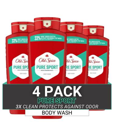 Old Spice Body Wash for Men High Endurance Pure Sport 24 Fl Oz (Pack Of 4)