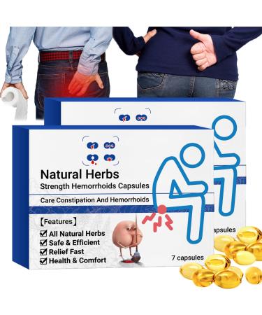 LPSHGK Heca Natural Herbal Strength Hemorrhoid Capsules Heca Hemorrhoid Capsules Hemorrhoid Treatment Relief Capsules (2Boxes-14PCS)