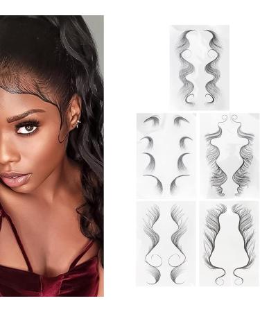Fake Hairline Stickers 5 Sheets Hair Edge Tatto for DIY Hairstyling for Makeup - Buy Online on GoSupps.com