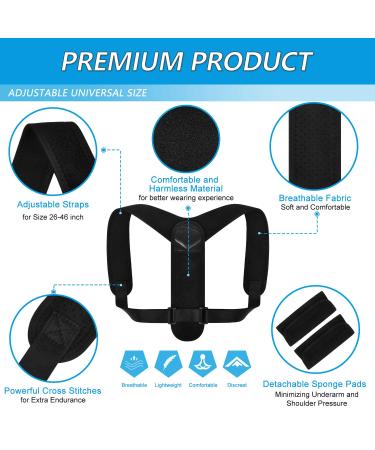 Back Posture Corrector for Men & Women - Adjustable Upper Back Brace for Neck Pain Relief | Comfortable Clavicle Support & Invisible Design - Buy Online on GoSupps.com