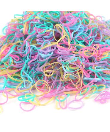 1000Pcs Small Colorful Elastic Hair Rubber Bands for Hair Ponytail Elastics Baby Hair Ties For Women Toddler Girls Mini Tiny Rubber Bands for Hair Kid Spring