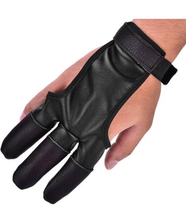 VGEBY Archery Finger Glove  Faux Cowhide Three Finger Recurve Bow Archery Glove for Hunting Shooting Bow - Buy Online on GoSupps.com