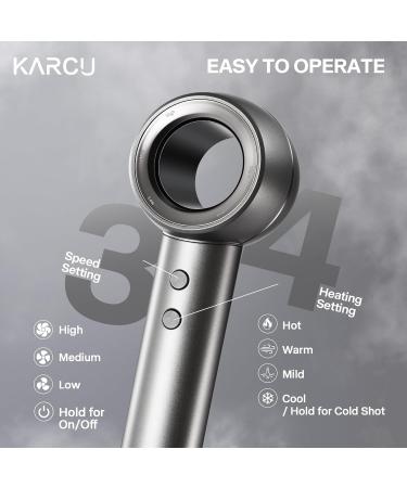 High-Speed Ionic Hair Dryer | 120 000 RPM | Fast Drying | 4 Temps & 3 Speeds | Compact Travel Hair Dryer with Diffuser & Nozzle - Buy Online on GoSupps.com