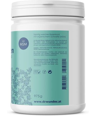 Bain de sel alcalin Dr. Wunder 975g : Bain alcalin doux et velout avec du soufre organique (MSM) | r g n rant et pour une peau souple | soutient votre cure alcaline et de purification - Buy Online on GoSupps.com