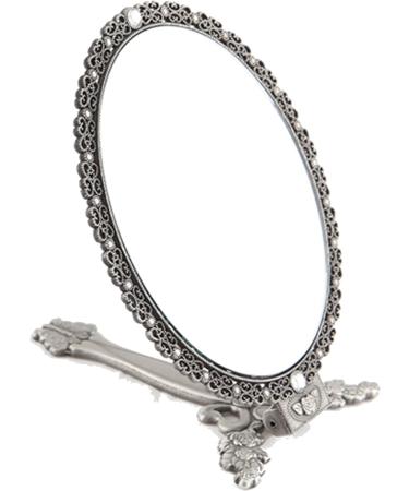 Double Sided Magnification Metal Makeup Mirror - Butterfly Design, Folding Handle Stand for Travel - Large Tin (Matt Gray) - Buy Online on GoSupps.com
