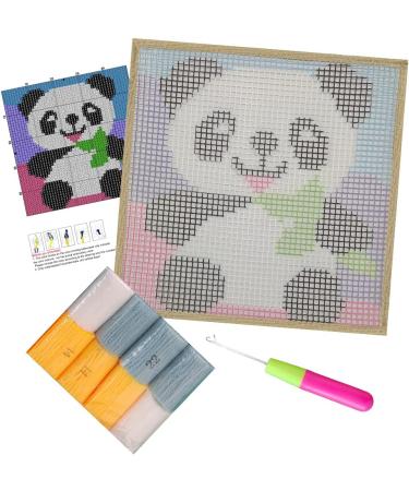 DY Latch Hook Kit - Panda Design - 30x30cm/12x12 - DIY Embroidery Rug for Kids and Adults - Buy Online on GoSupps.com