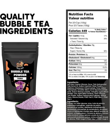 Bubble Tea Powder Kit | Taro Flavor | 1LB (454g) | 18 Servings | Instant Boba Drink Mix for Smoothies and Tapioca Pearl Milk Tea - Buy Online on GoSupps.com