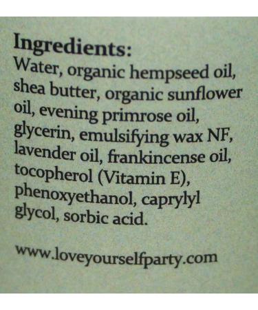 Love Yourself Party Natural Face Cream with Hemp, Frankincense, Evening Primrose Oil, and Avocado - Anti-Aging Moisturizer for Wrinkles - Buy Online on GoSupps.com