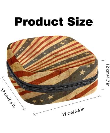 MUOOUM Sanitary Napkin Storage Bag - American Flag Design - Menstrual Cup Pouch - Portable Storage Bags for Teen Girls and Women - Buy Online on GoSupps.com