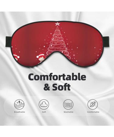 Red Christmas Tree Print Unisex Eye Mask | Soft Comfort Sleep Shade for Travel Yoga & Shift Work - Buy Online on GoSupps.com