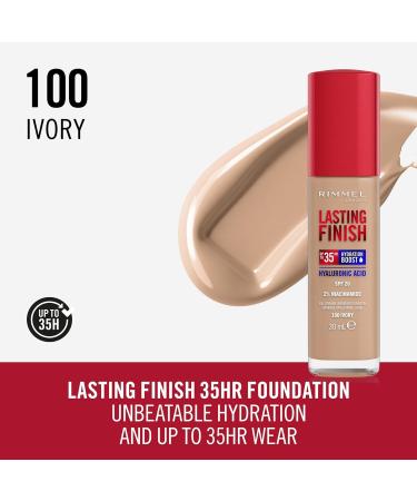 Rimmel Lasting Finish 35HR Foundation in 100 Ivory - Long-Lasting Coverage - Buy Online on GoSupps.com