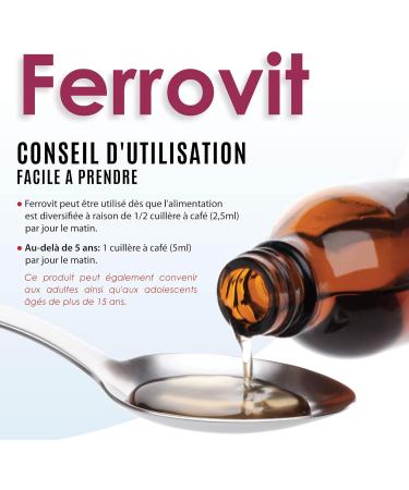 Ferrovit Awakening & Growth FYTO - Iron and B Vitamins for Children and Adults - Fights Fatigue - Brain Development - Natural Banana Flavor - 100 ml - Buy Online on GoSupps.com