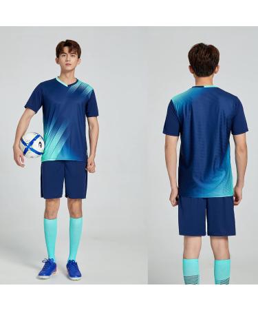 Personalized Laifu Football Jersey for Kids & Adults | Free Name Number & Team Logo | Sapphire Blue Football Shorts & Jerseys - Buy Online on GoSupps.com