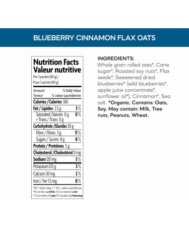 Nature's Path Organic Blueberry Cinnamon Flax Oatmeal 320 g (Pack of 6) Non-GMO - Buy Online on GoSupps.com