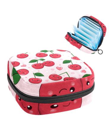 Women's lift Storage bags Stillpad holder Cute cherry and heart wearable period kit pocket feminine product bag for women girls color2