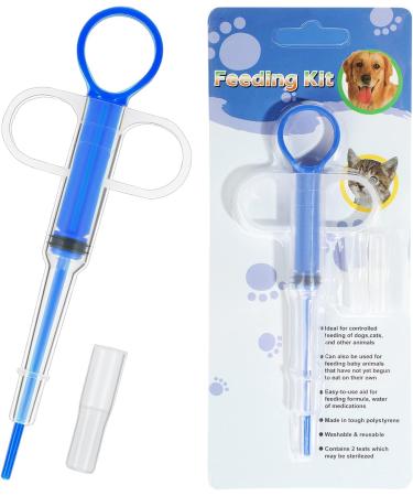 2-Piece Pet Pounding Tablet Syringe - Easy Pill Shooter for Cats Dogs & Small Animals - Blue - Buy Online on GoSupps.com