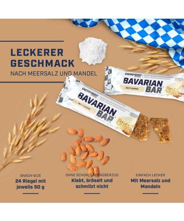 Energybody Bavarian Bar Salty Almond - 24x50g | Energy-Boosting Cereal Bar for Endurance & Strength Sports | Chocolate-Free Carbohydrate Snack - Buy Online on GoSupps.com