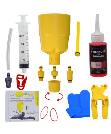 CYCOBYCO Bleed Kit for Shimano Hydraulic Brakes 60ml Mineral Oil Funnel Stopper Bleed Block