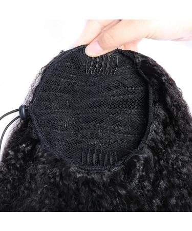 Aiokrtse Wrap Around Ponytail Extension Human Hair Kinky Straight Drawstring Ponytail Hair Pieces for Women (14 inches Natural Color) 14 inches Natural Color - Buy Online on GoSupps.com