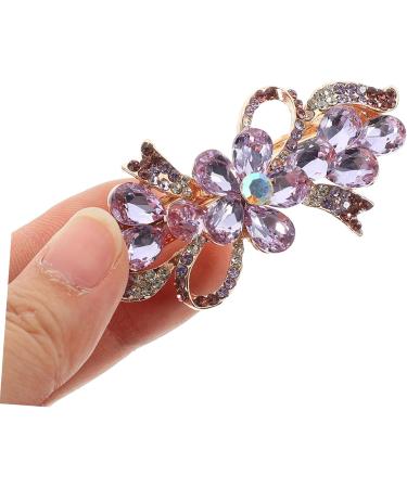 Ipetboom Rhinestone Hair Clip Hair Clips for Women Temperament Hair Clip Bow Hair Clips Wedding Hair Accessories Mini Claw Clips for Hair Bride Hair Clips Top Clip Miss Spring Metal Purple - Buy Online on GoSupps.com
