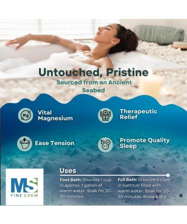 Pure Magnesium Flakes 1lb - Natural Bath Soak for Relaxation & Skin Hydration | Better Absorption than Epsom Salt | International Shipping Available - Buy Online on GoSupps.com