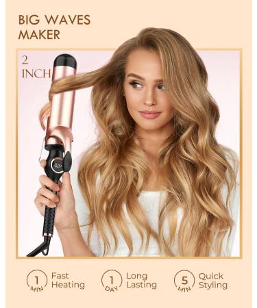 Buy 2 Inch Large Barrel Curling Iron - Ceramic Long Barrel Hair Curling Wand (100-240V) - International Shipping Available - Buy Online on GoSupps.com
