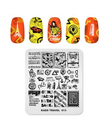 KADS Nail Art Stamping Plates Set Image Template Stencils Pattern with Stamping Plates Holder Case Organizer (TR013)