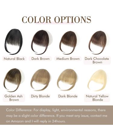 REECHO 100% Human Hair Wispy Bangs Clip in Extensions - Ash Brown Air Bangs for Women - Buy Online on GoSupps.com