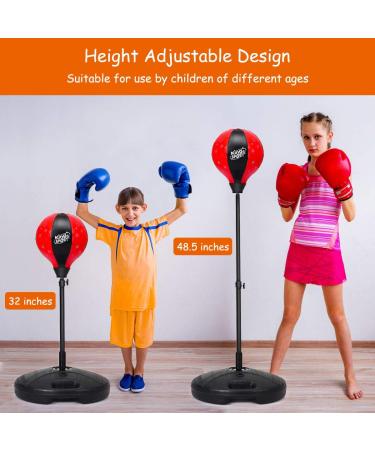 Costzon Height Adjustable Punching Bag with Gloves and Hand Pump - Freestanding Boxing Set for Adults, Teens, and Kids - Speed Training and Exercise - ASTM Approved (48.5 Height) - Buy Online on GoSupps.com